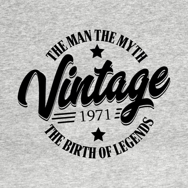 Man Myth Legend Born in 1971 Birthday by HBfunshirts